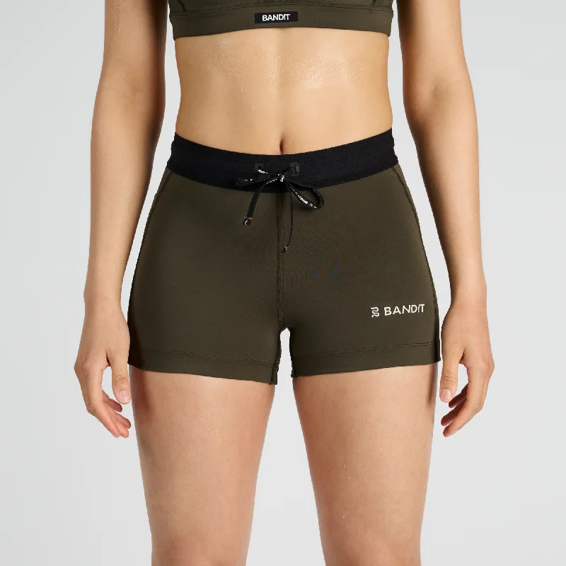 Stamina™ 3"" Women's Compression Shorts - Olive