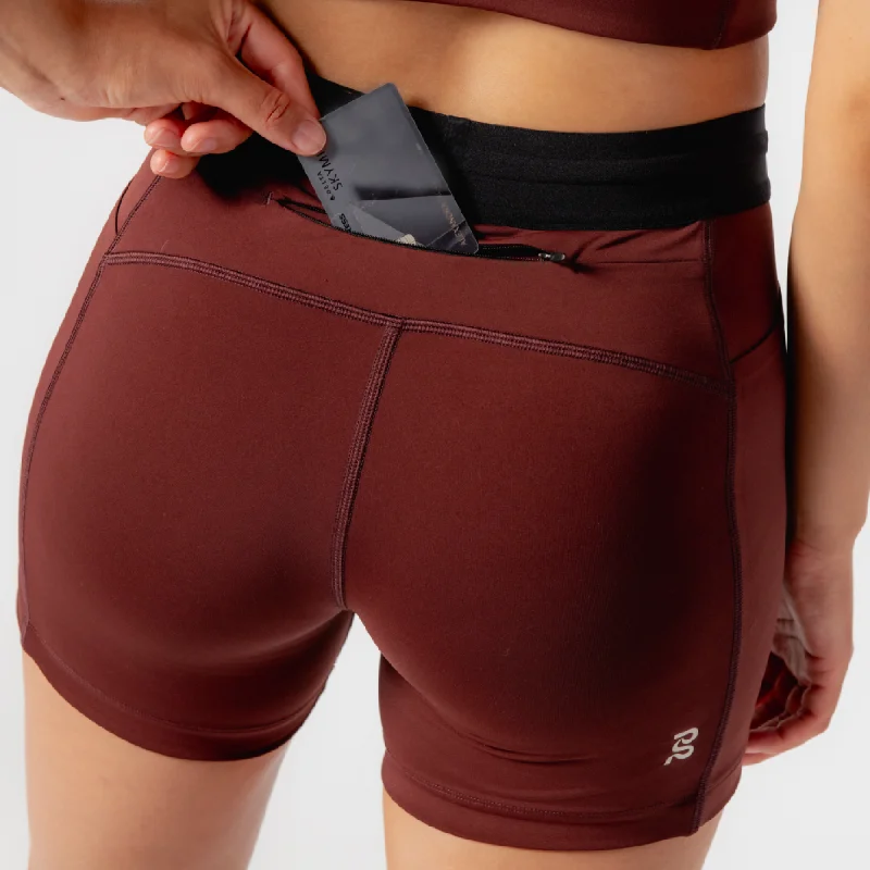 Stamina™ 5"" Women's Compression Shorts - Deep Cherry