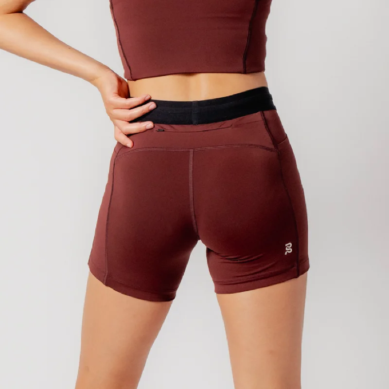 Stamina™ 5"" Women's Compression Shorts - Deep Cherry