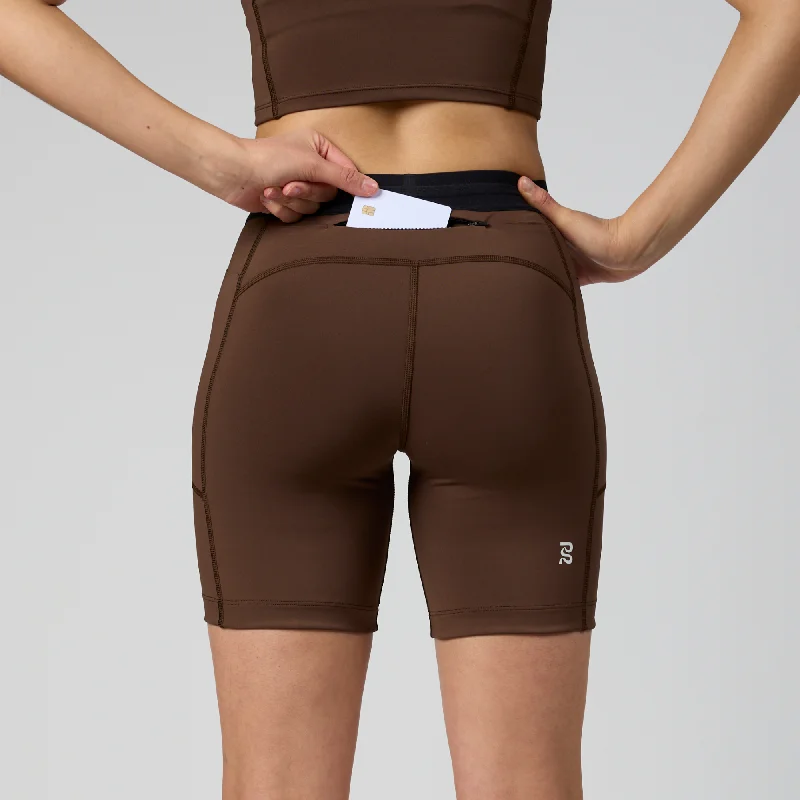 Stamina™ 7"" Women's Compression Shorts - Umber