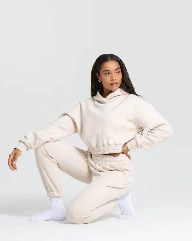 Comfort Cropped Hoodie | Sand