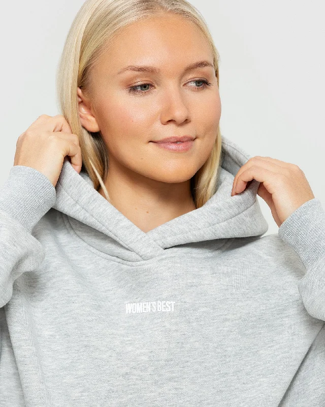 Comfort Cropped Hoodie | Silver Grey Marl