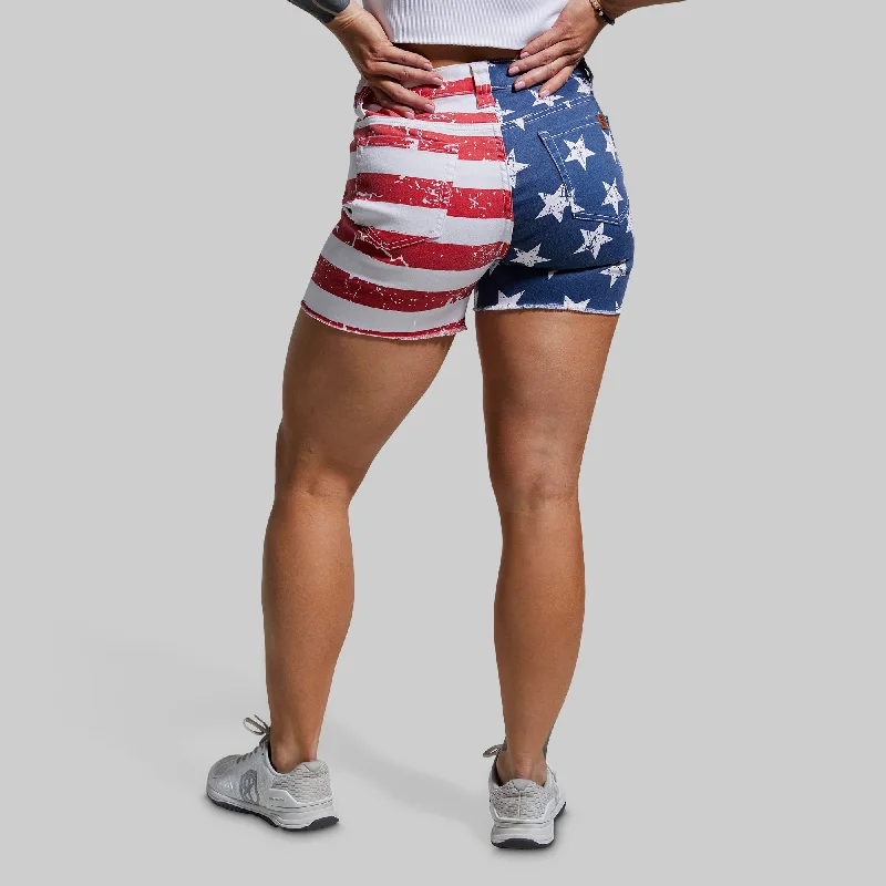 FLEX Stretchy Jean Short (American Flag)