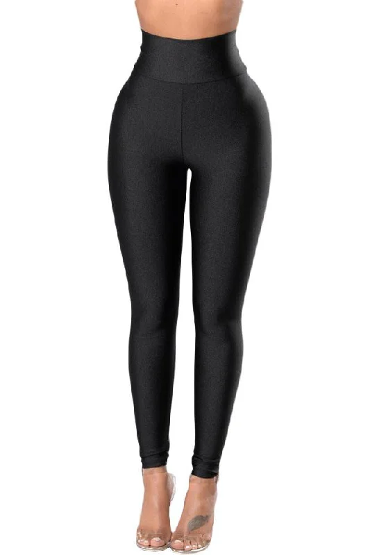 Fashion Black High Rise Tight Leggings with Waist Cincher