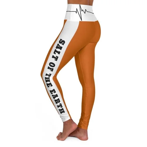 High Waisted Yoga Leggings, Burnt Orange Salt Of The Earth Matthew