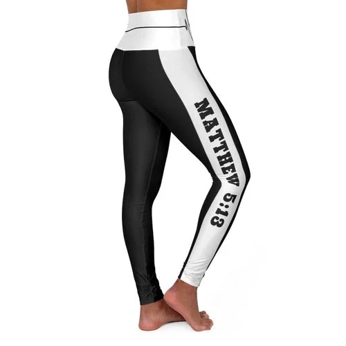 Womens High-waist Fitness Legging Yoga Pants, Black White Salt Of The