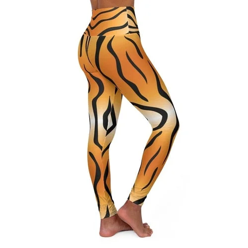 Womens High-waist Fitness Legging Yoga Pants, Tiger Stripes