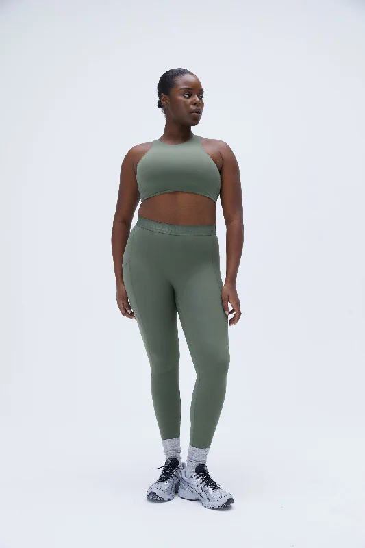 Ultimate Branded Pocket Leggings - Khaki Green