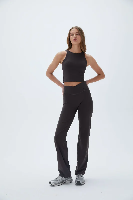 Ultimate Wrap Over Yoga Pant - Coffee Bean