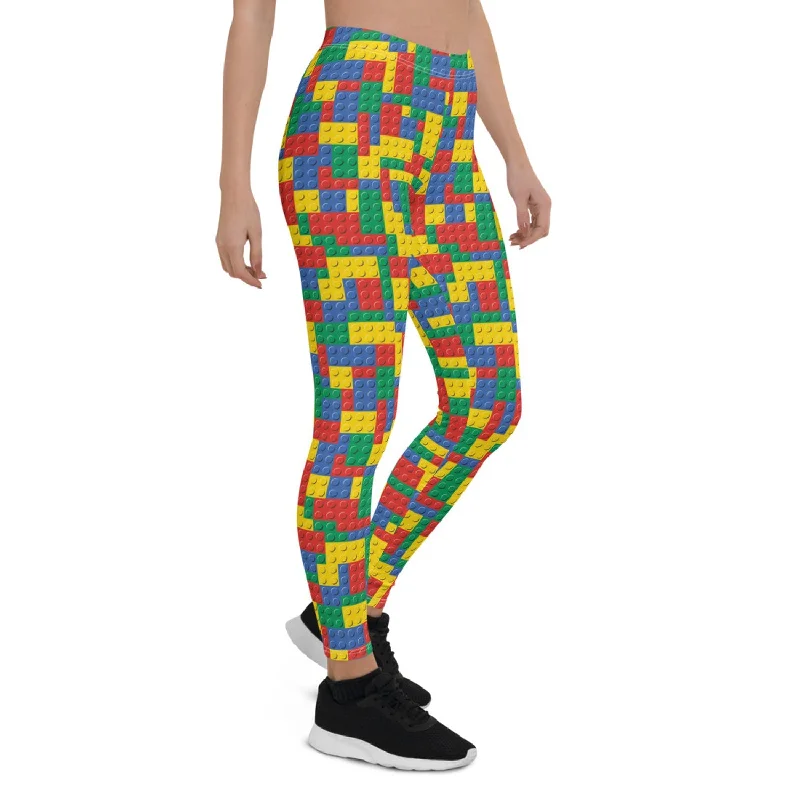 Womens Colorful Building Blocks Leggings