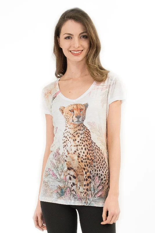 Cheetah V-Neck T-Shirt