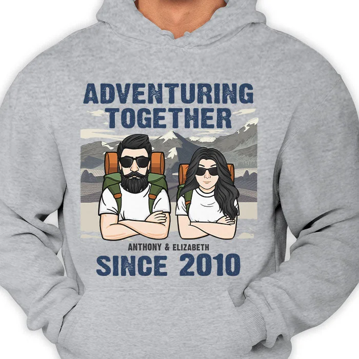 Couple Adventuring Together - Gift For Couples, Husband Wife - Personalized Unisex Hoodie