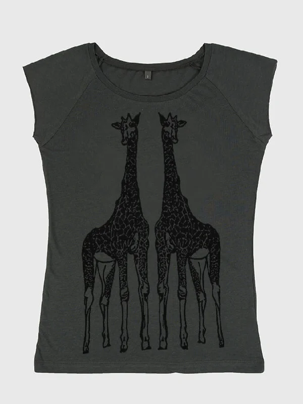 S / Grey - Glitter Black Giraffes