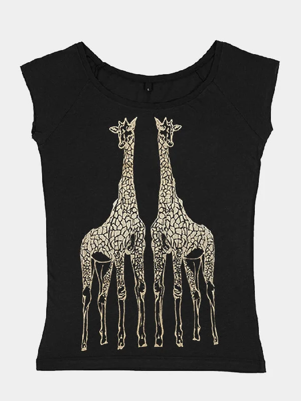 S / Black - Gold Metalic Giraffes