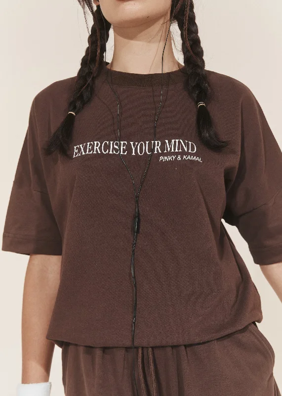 Exercise Your Mind T-Shirt - Cacao