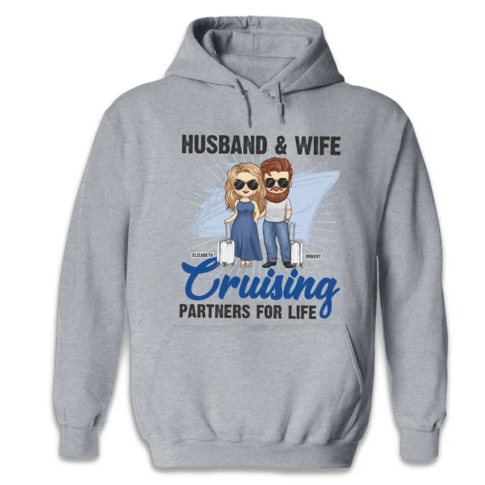 Husband & Wife Cruising Partners For Life - Gift For Couples, Husband Wife - Personalized Unisex Hoodie