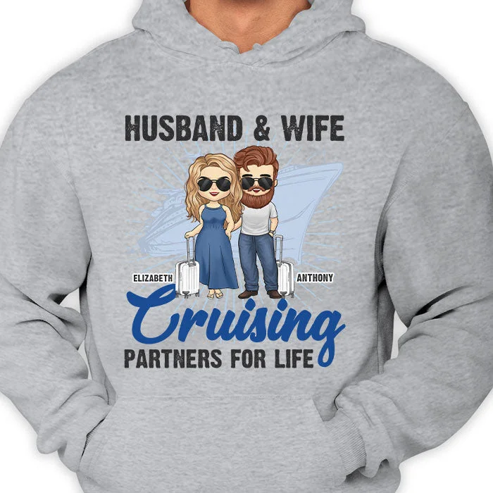 Husband & Wife Cruising Partners For Life - Gift For Couples, Husband Wife - Personalized Unisex Hoodie