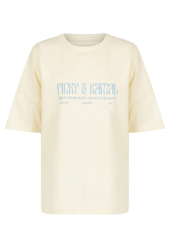 Pinky & Kamal Logo T-Shirt - Cream