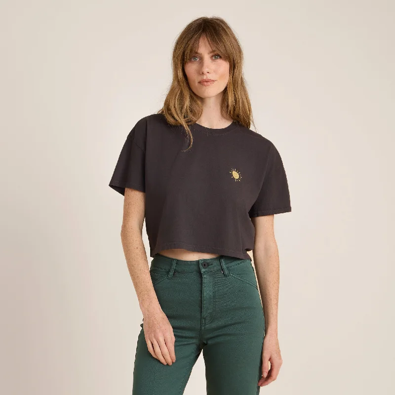 Seek Cropped Boxy Premium Tee - Faded Black