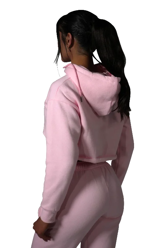 Series 1 Cropped Hoodie - Baby Pink