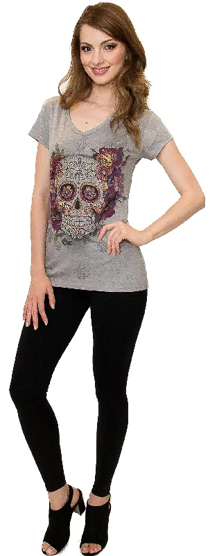 Sugar Skull V-Neck T-Shirt