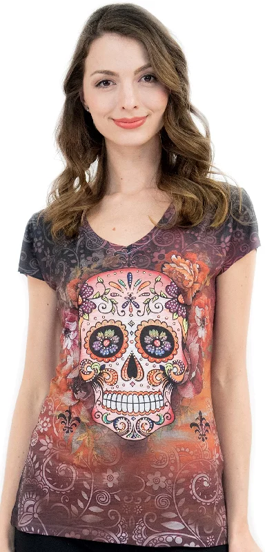 Sugar Skull V-Neck T-Shirt