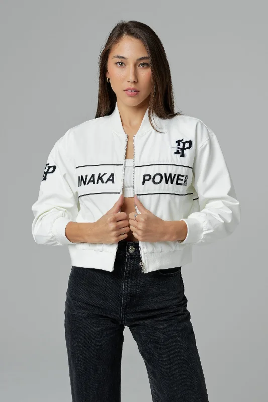 WOMEN'S CROPPED BOMBER - IVORY