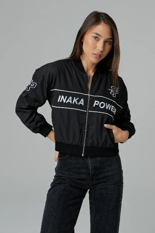 WOMEN'S CROPPED BOMBER - JET BLACK