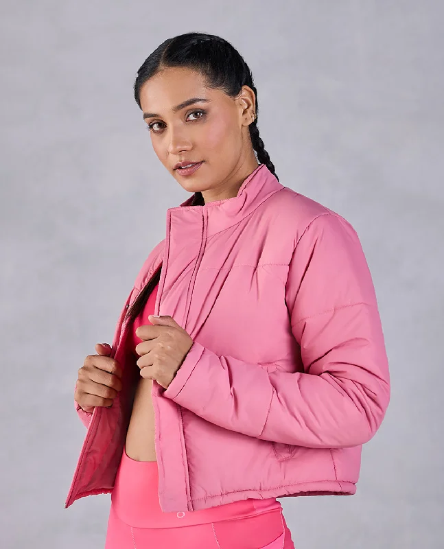 Cropped Puffer Jacket Pink