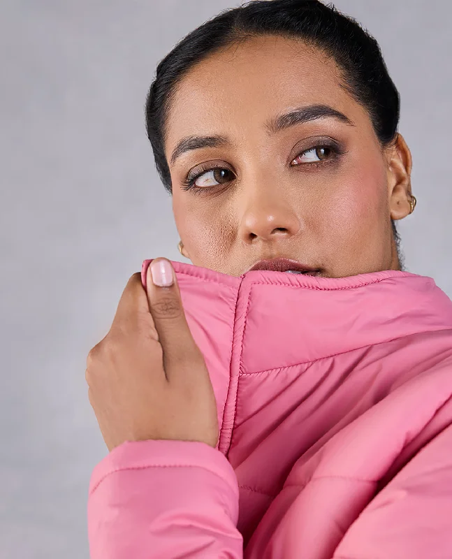 Cropped Puffer Jacket Pink