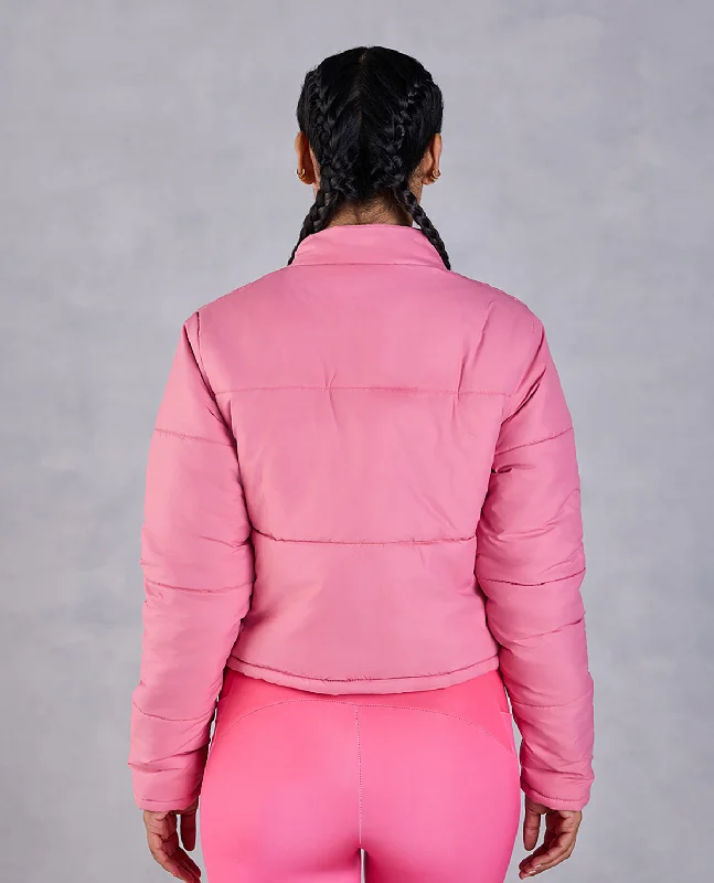 Cropped Puffer Jacket Pink