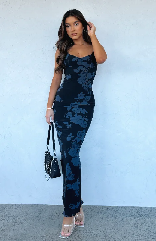 I Don't Miss You Maxi Dress Noir Rose