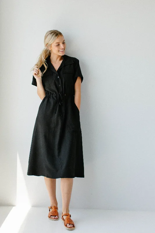 'Jo' Tencel Utility Midi Dress