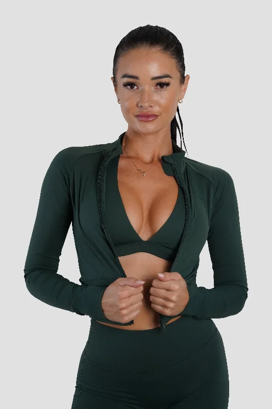 Luxe Zip Jacket - Forest Green