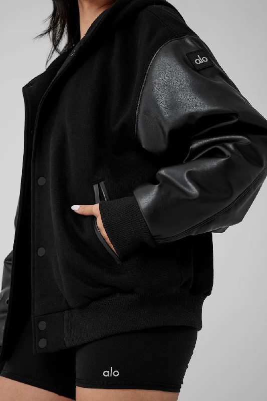 Select Hooded Bomber Jacket - Black