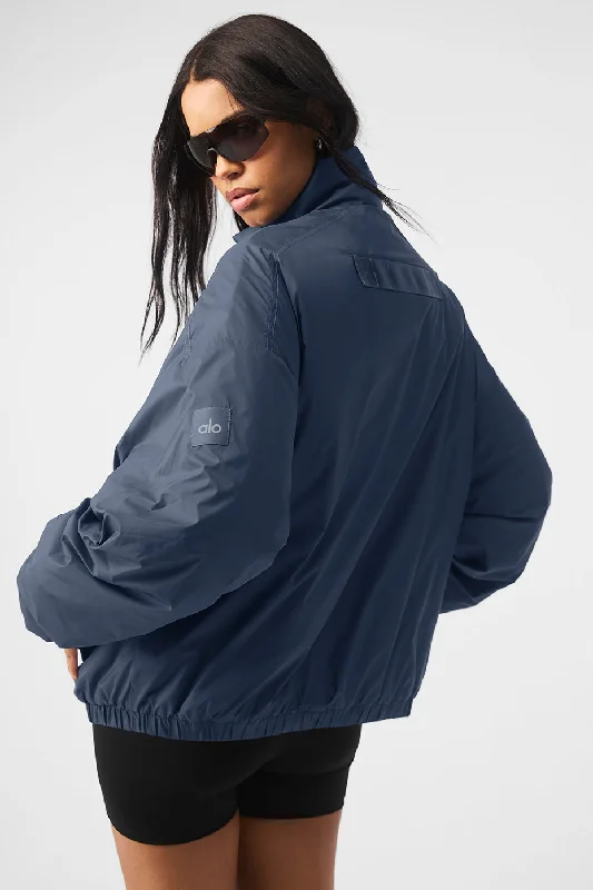 Latitude Light Weight 1/2 Zip Pullover Jacket - Bluestone