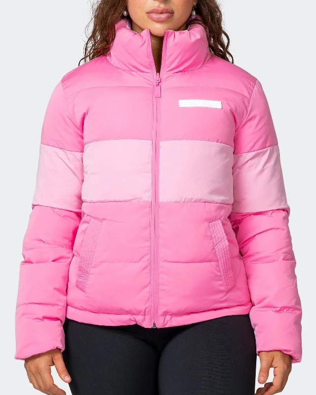 Reversible Puffer Jacket - Strawberry Cream / Blossom