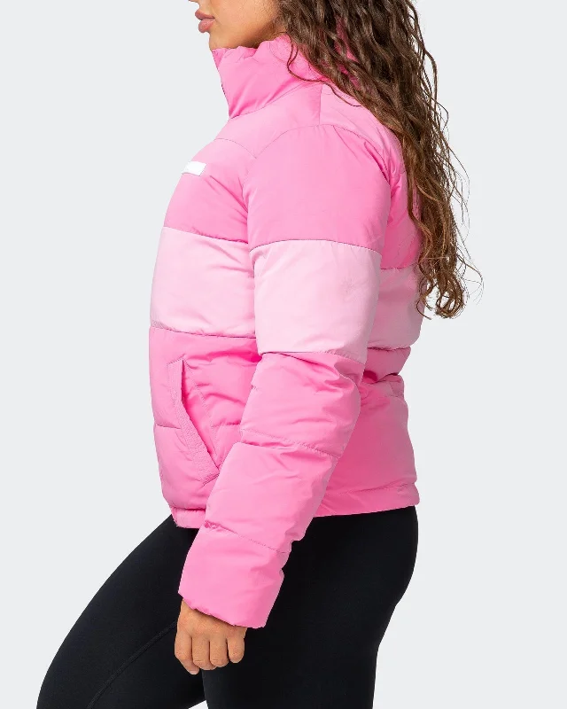 Reversible Puffer Jacket - Strawberry Cream / Blossom