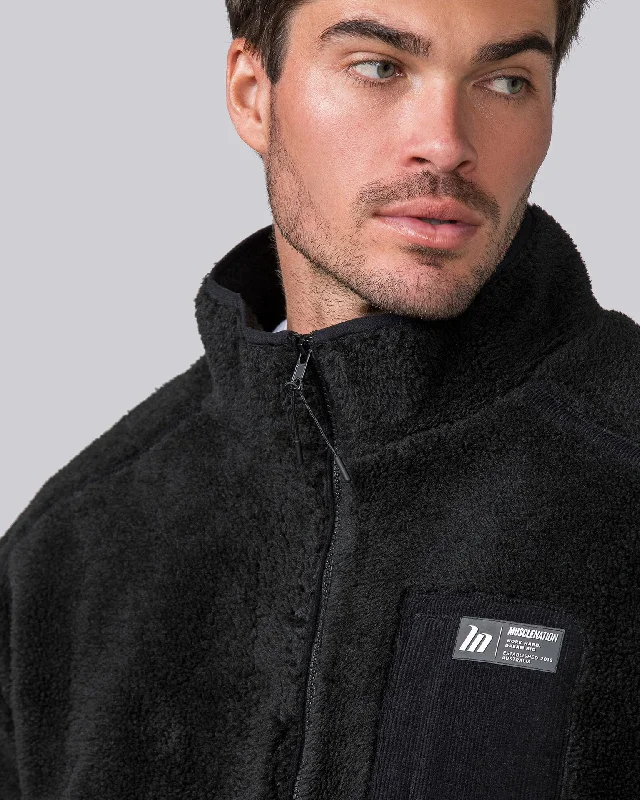 Sherpa Zip Through Jacket - Black