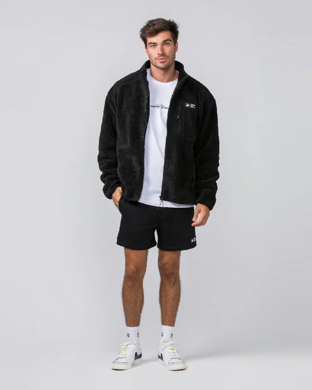 Sherpa Zip Through Jacket - Black