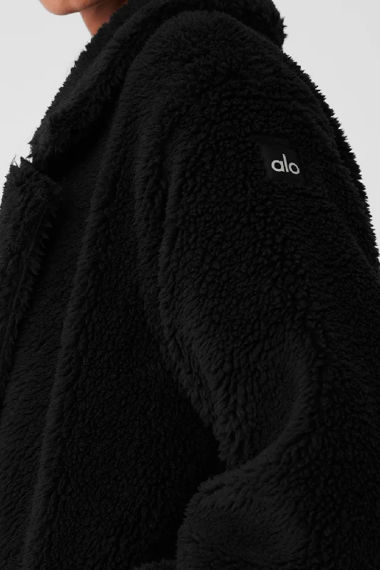 Oversized Sherpa Trench - Black