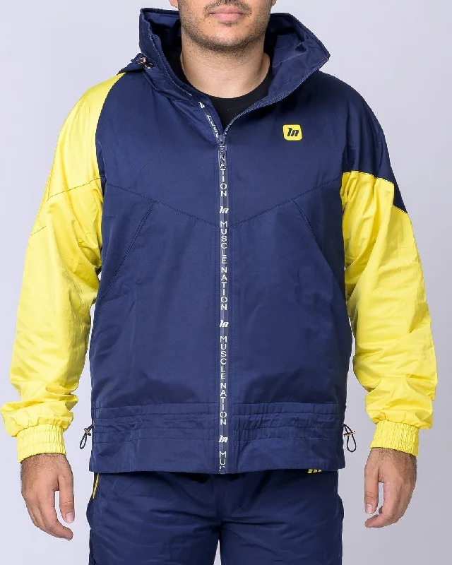 Unisex Retro Jacket - Navy/ Yellow