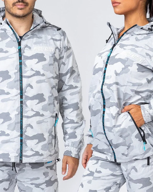 Unisex Tracksuit Jacket - Snow Camo