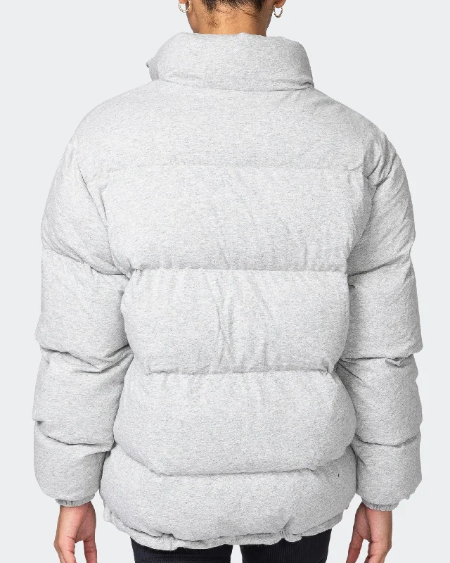 Womens Muse Oversized Puffer Jacket - Light Grey Marl