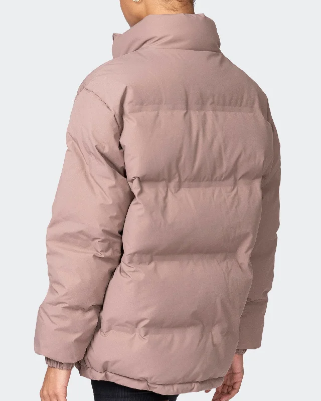 Womens Staple Oversized Puffer Jacket - Praline