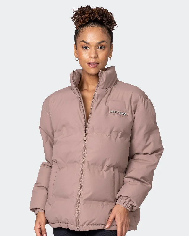 Womens Staple Oversized Puffer Jacket - Praline