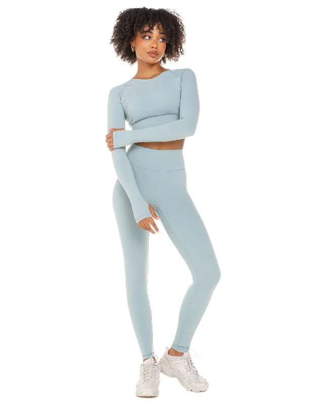 Aura Crop Long Sleeve - Sea Foam