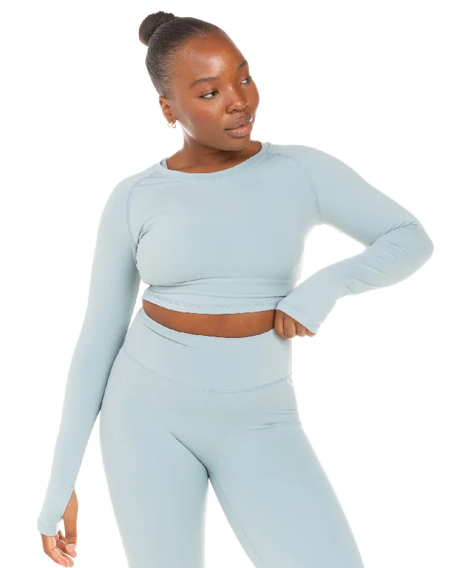 Aura Crop Long Sleeve - Sea Foam