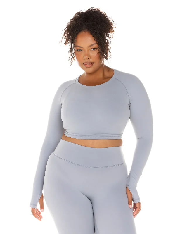 Aura Crop Long Sleeve - Steel Grey