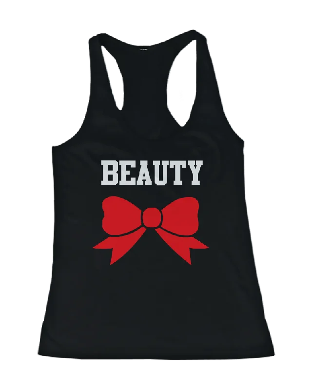 Beauty Beast Couple Tank Tops Funny Mtaching Work out Tanks For Couples